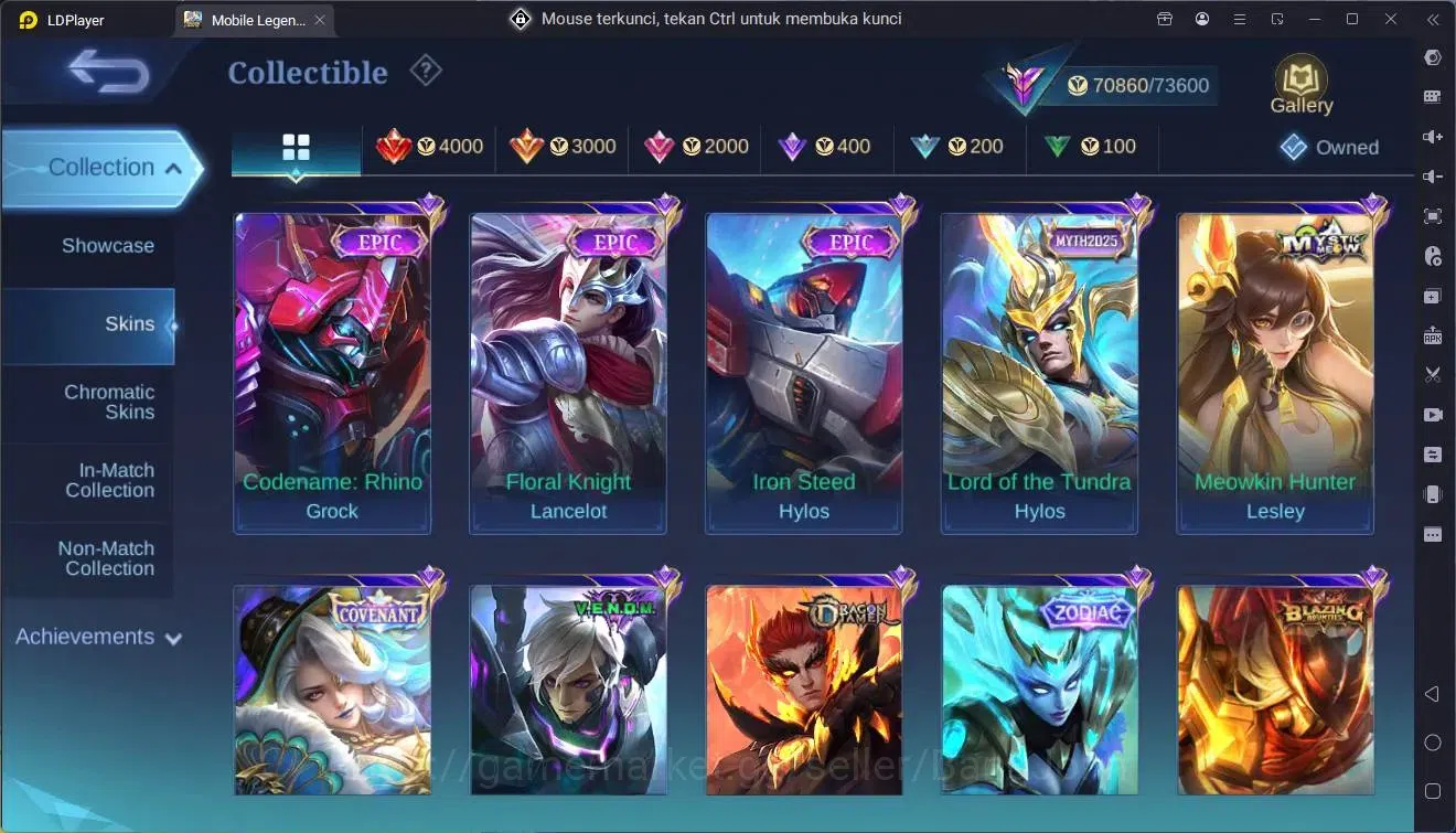 Mobile Legends: Bang Bang Accounts Global|Hero 127|Skin 261|Renowned|KOF Karina|Trans image 6
