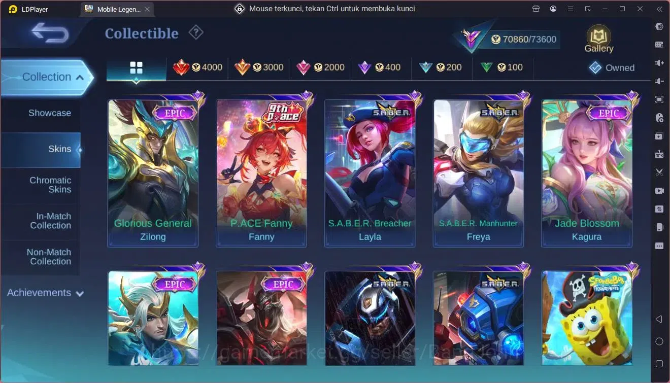 Mobile Legends: Bang Bang Accounts Global|Hero 127|Skin 261|Renowned|KOF Karina|Trans image 9