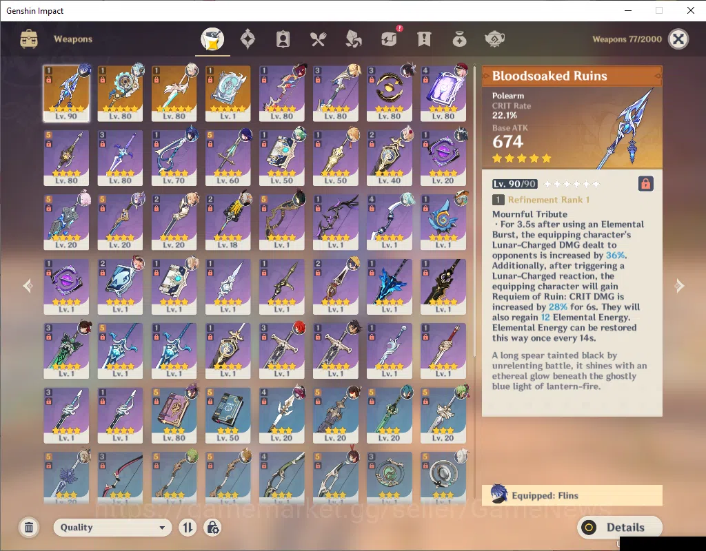 Genshin Impact Accounts ASIA|AR 55|5 Limited+4(*5Weapon)|Prime Team Flins| image 11
