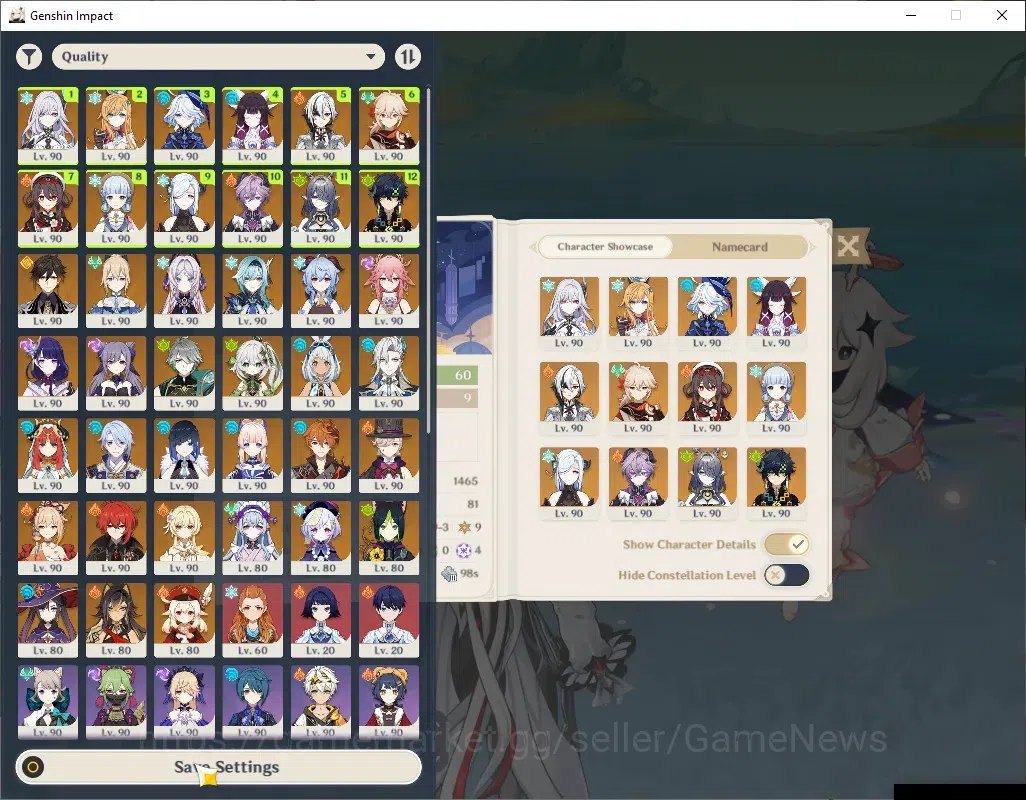 Genshin Impact Accounts ASIA|AR 60|End Game|30Limit+28(*5Wep)|PremTeam (Sk image 2