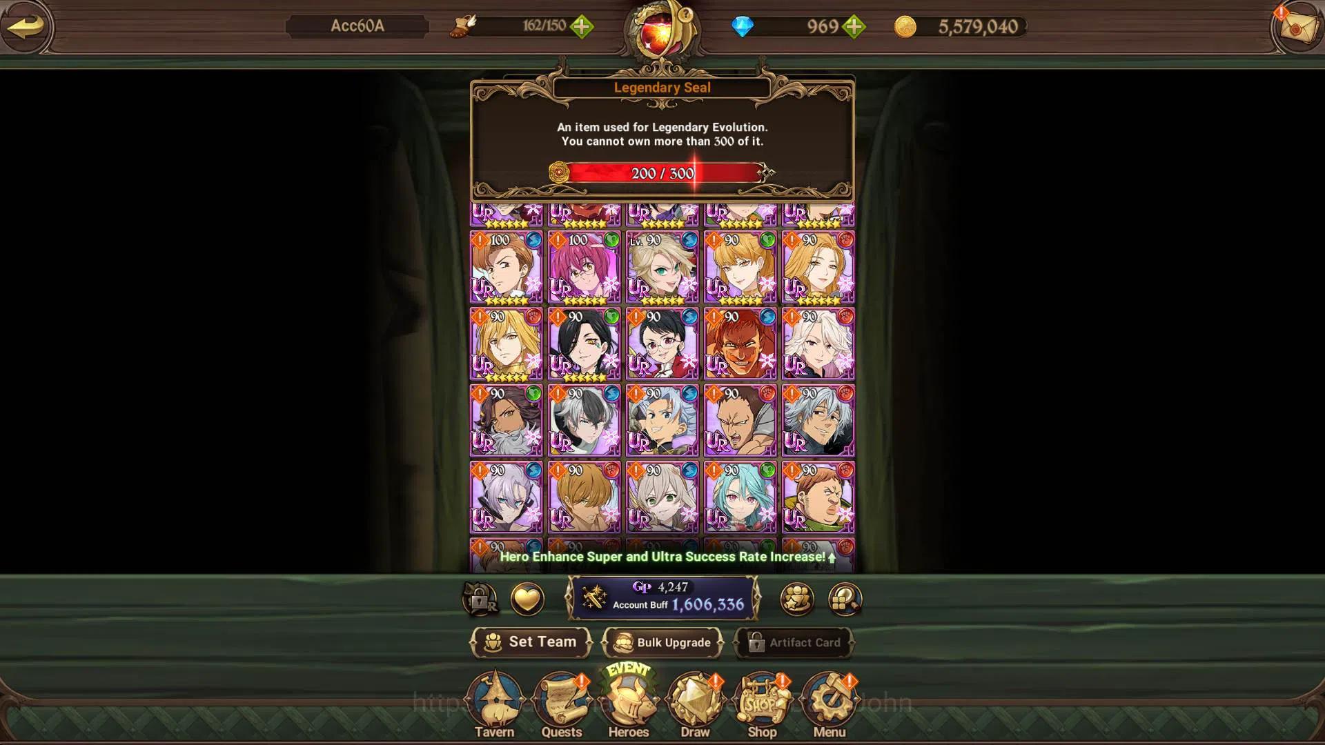 The Seven Deadly Sins: Grand Cross Accounts ASIA|1.6M CC|DM 969 + LS 200| UR Demon King Meliod image 11