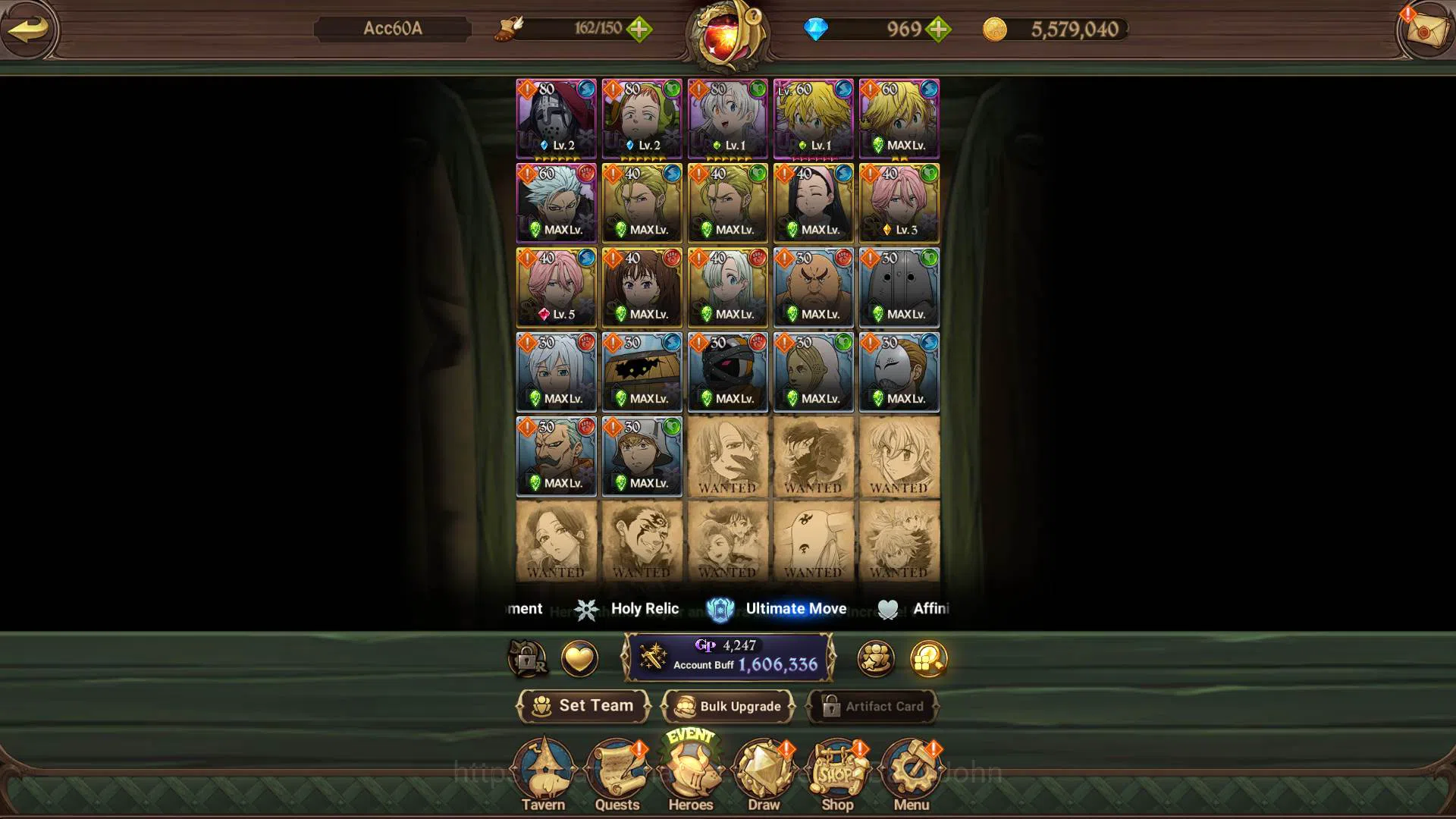 The Seven Deadly Sins: Grand Cross Accounts ASIA|1.6M CC|DM 969 + LS 200| UR Demon King Meliod image 7