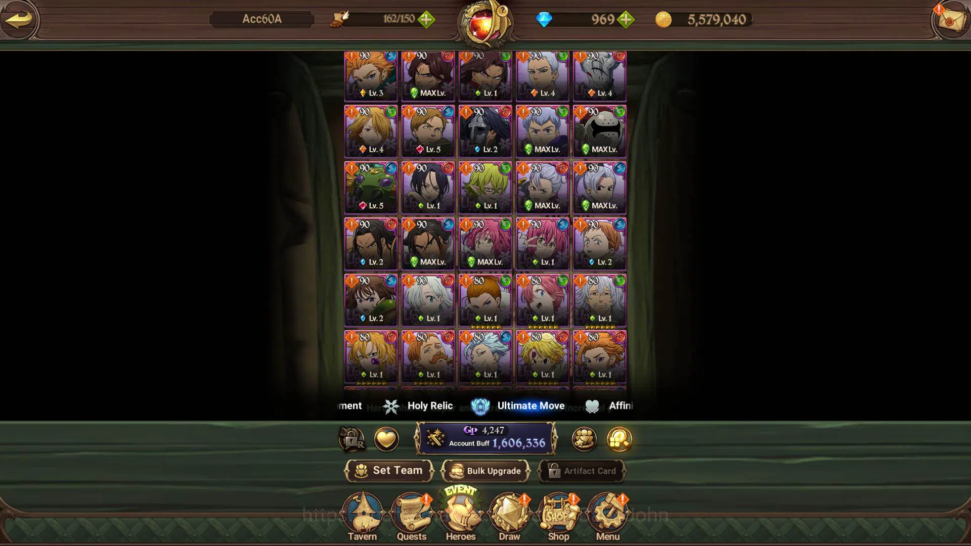 The Seven Deadly Sins: Grand Cross Accounts ASIA|1.6M CC|DM 969 + LS 200| UR Demon King Meliod image 8