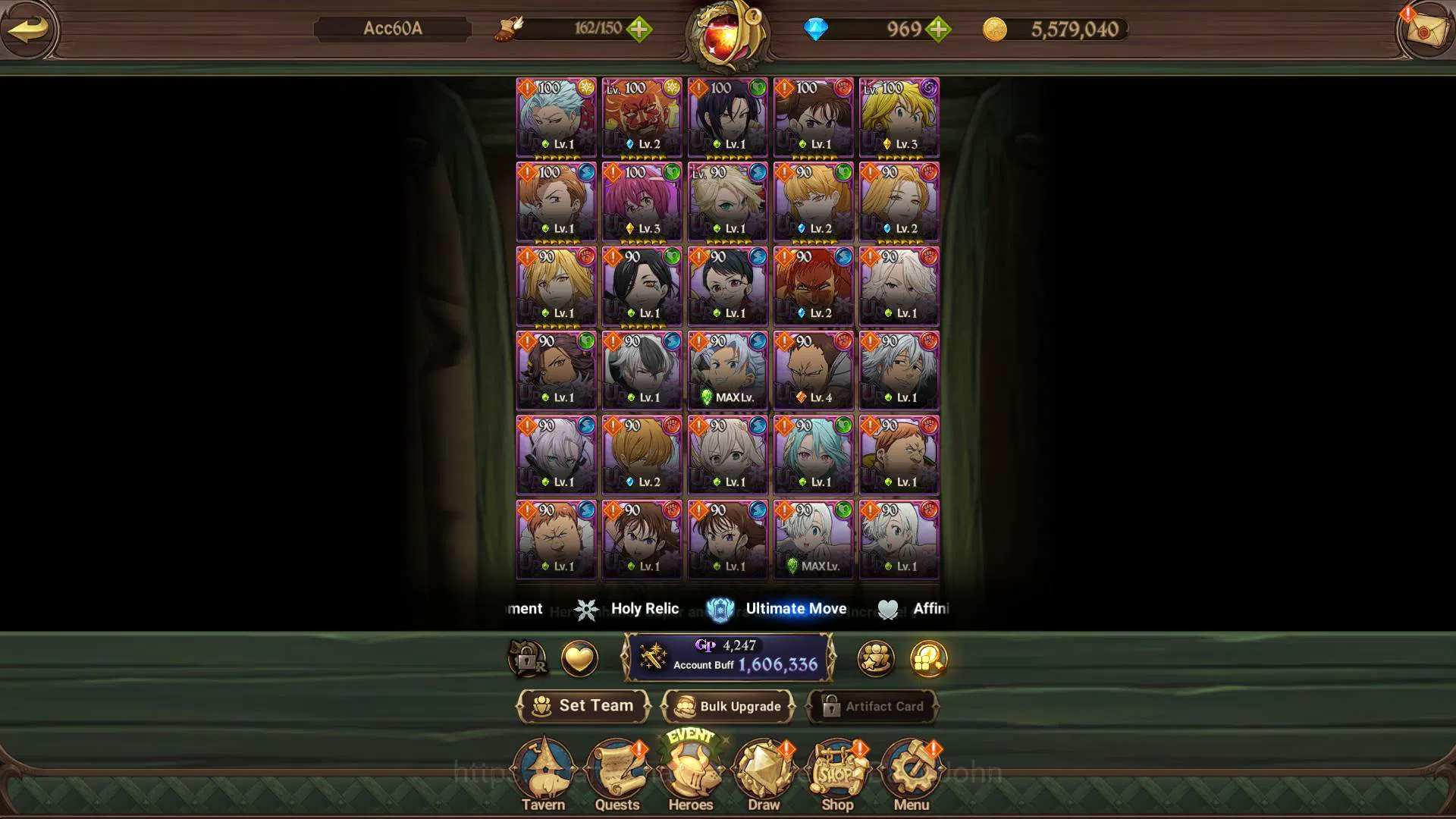 The Seven Deadly Sins: Grand Cross Accounts ASIA|1.6M CC|DM 969 + LS 200| UR Demon King Meliod image 9