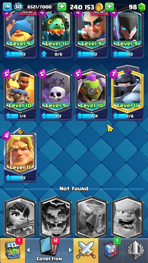 Clash Royale Accounts Midgame Lv 30|Trophy 6030|KTL 11|Limited Skin|Card 106| 1 HERO 2 EVO 1 Champ 13 Legendary 33 Epic 30 12