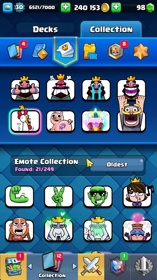 Clash Royale Accounts Midgame Lv 30|Trophy 6030|KTL 11|Limited Skin|Card 106| 1 HERO 2 EVO 1 Champ 13 Legendary 33 Epic 30 14
