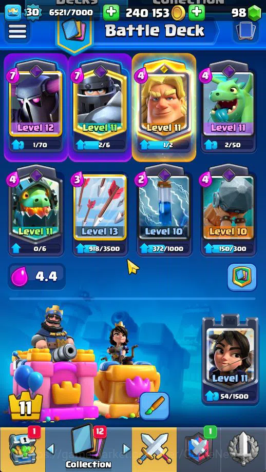 Clash Royale Accounts Midgame Lv 30|Trophy 6030|KTL 11|Limited Skin|Card 106| 1 HERO 2 EVO 1 Champ 13 Legendary 33 Epic 30 3