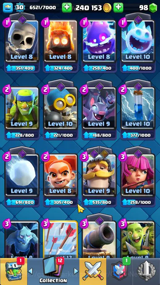 Clash Royale Accounts Midgame Lv 30|Trophy 6030|KTL 11|Limited Skin|Card 106| 1 HERO 2 EVO 1 Champ 13 Legendary 33 Epic 30 6