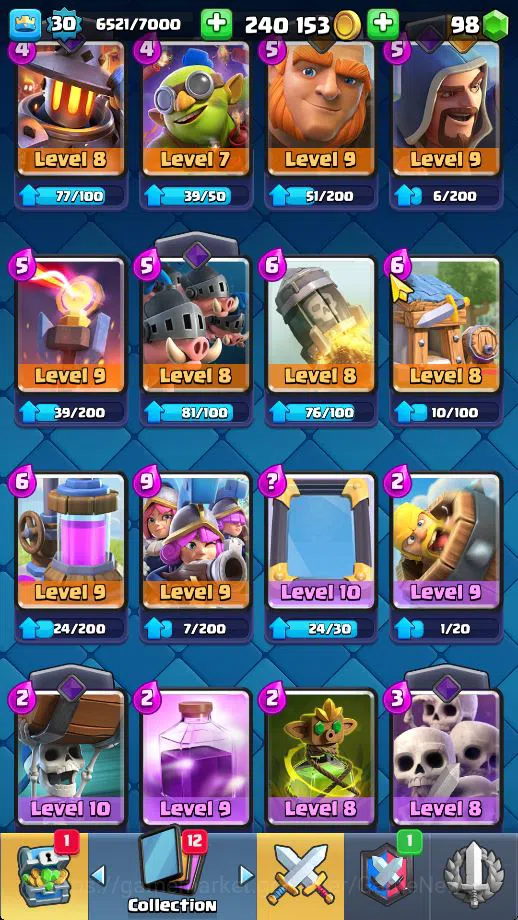 Clash Royale Accounts Midgame Lv 30|Trophy 6030|KTL 11|Limited Skin|Card 106| 1 HERO 2 EVO 1 Champ 13 Legendary 33 Epic 30 9