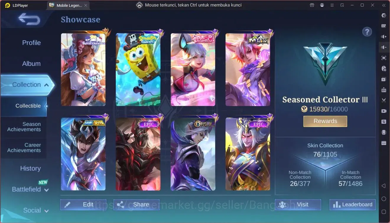 Mobile Legends: Bang Bang Accounts Global|Hero 57|Skin 76|Seasoned|Sanrio Floryn|Spon image 18