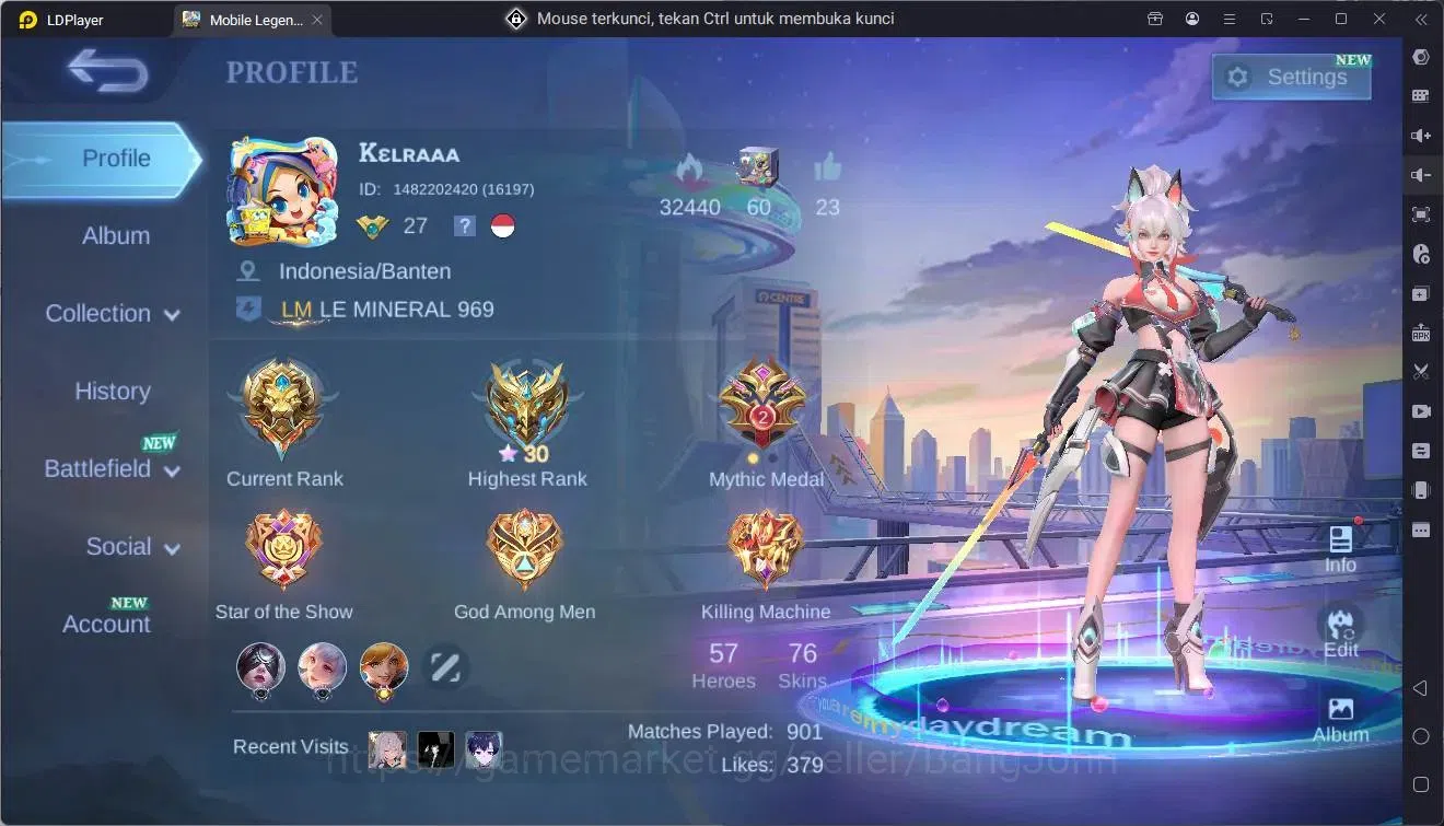 Mobile Legends: Bang Bang Accounts Global|Hero 57|Skin 76|Seasoned|Sanrio Floryn|Spon image 19