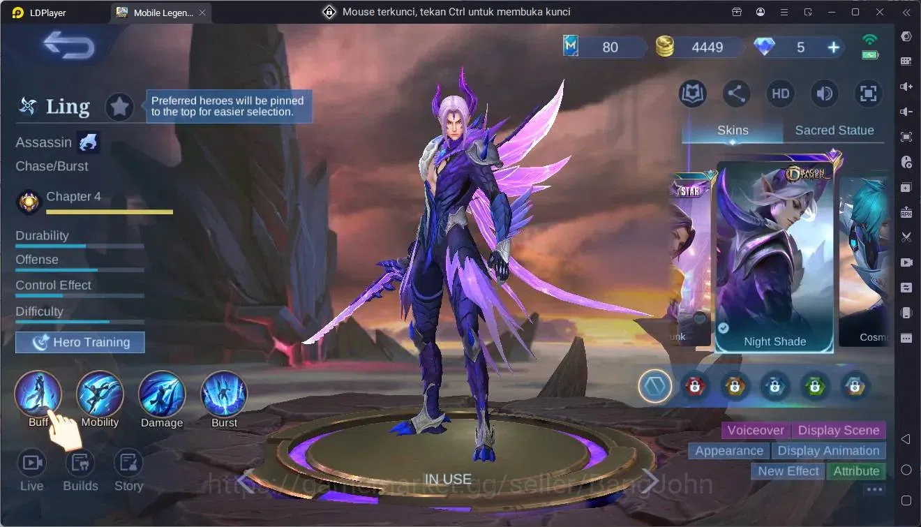 Mobile Legends: Bang Bang Accounts Global|Hero 57|Skin 76|Seasoned|Sanrio Floryn|Spon image 3