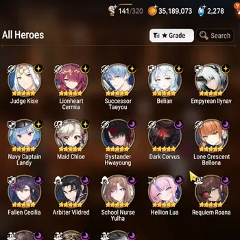 Epic Seven Accounts High-End GLOBAL UnVerif|18 ML(School Nurse Yulha,Sheperd DDiene,Helion Lua,etc)+7 Limit