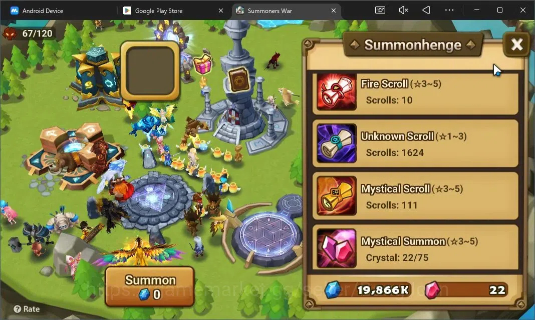 Summoners War: Sky Arena Accounts Starter GLOBAL | NB 5 TESHAR,Starter Gacha 115 12Y+160 11Y Scrool, 3 Legendary All 5