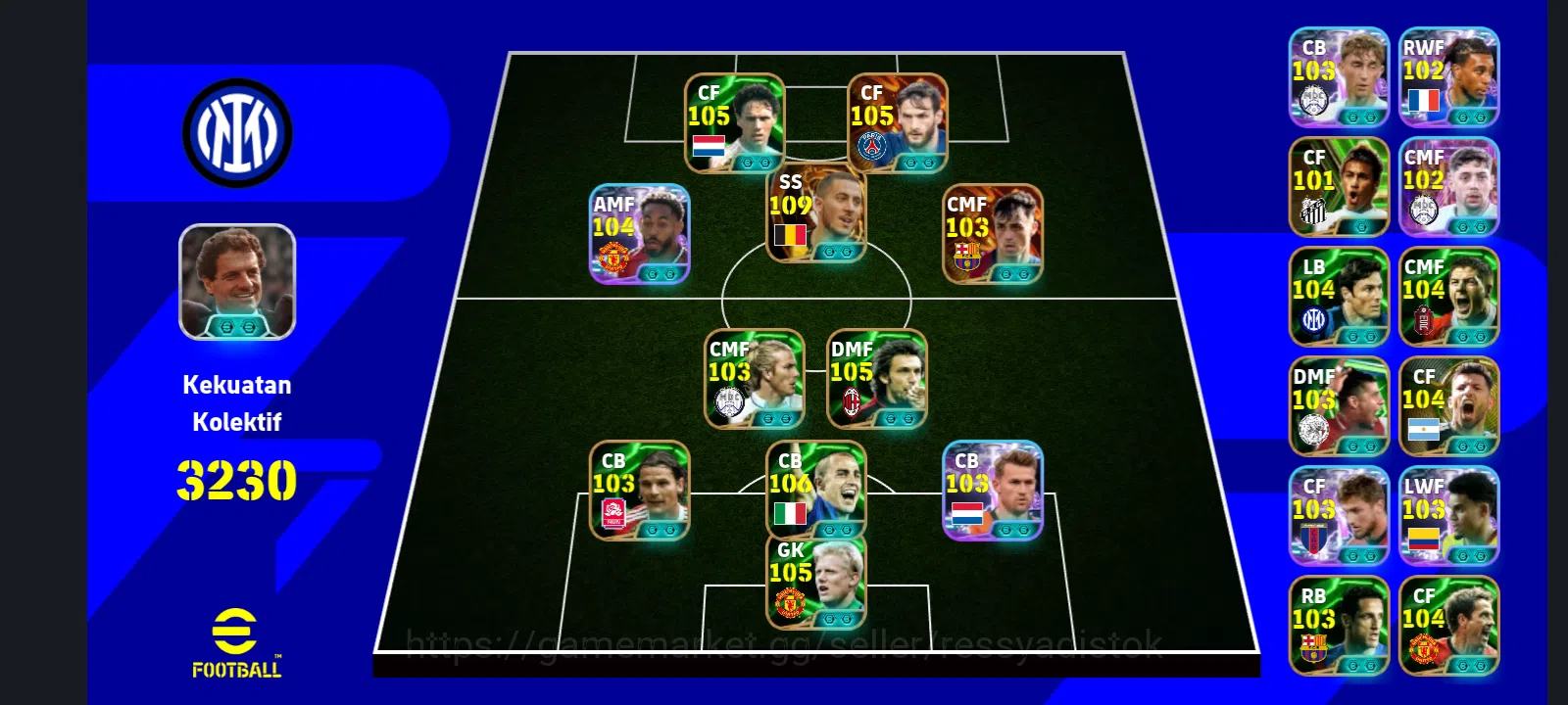 eFootball Accounts Legends & Iconic Players EFOOTBALL COLLECTIVE 3230+ | 7 MANAGER BOOSTER,3 BIGTIME BEST CARD,GG 1