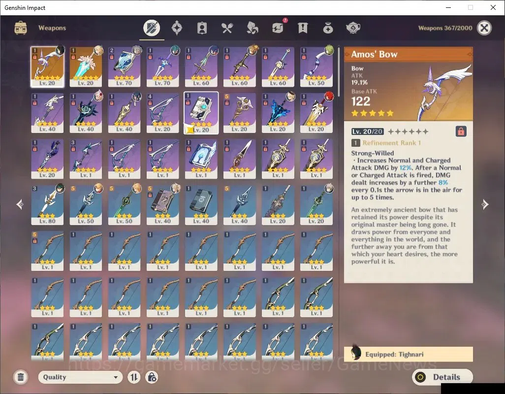 Genshin Impact Accounts Asia|AR 47|1 Limited+2(*5Weapon)|[Xiao],Tighnari,D image 3
