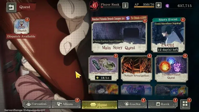 Jujutsu Kaisen: Phantom Parade Accounts EUROPE |PR 6|10 SSR 3 Limited|Awk Gojo,Entrusted L image 10