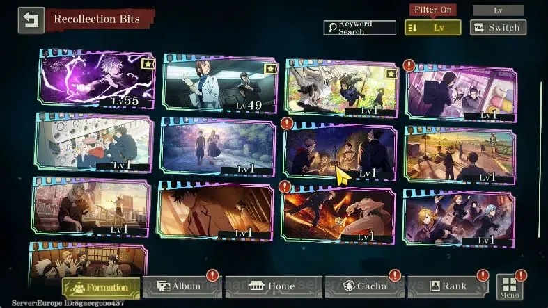 Jujutsu Kaisen: Phantom Parade Accounts EUROPE |PR 6|10 SSR 3 Limited|Awk Gojo,Entrusted L image 4