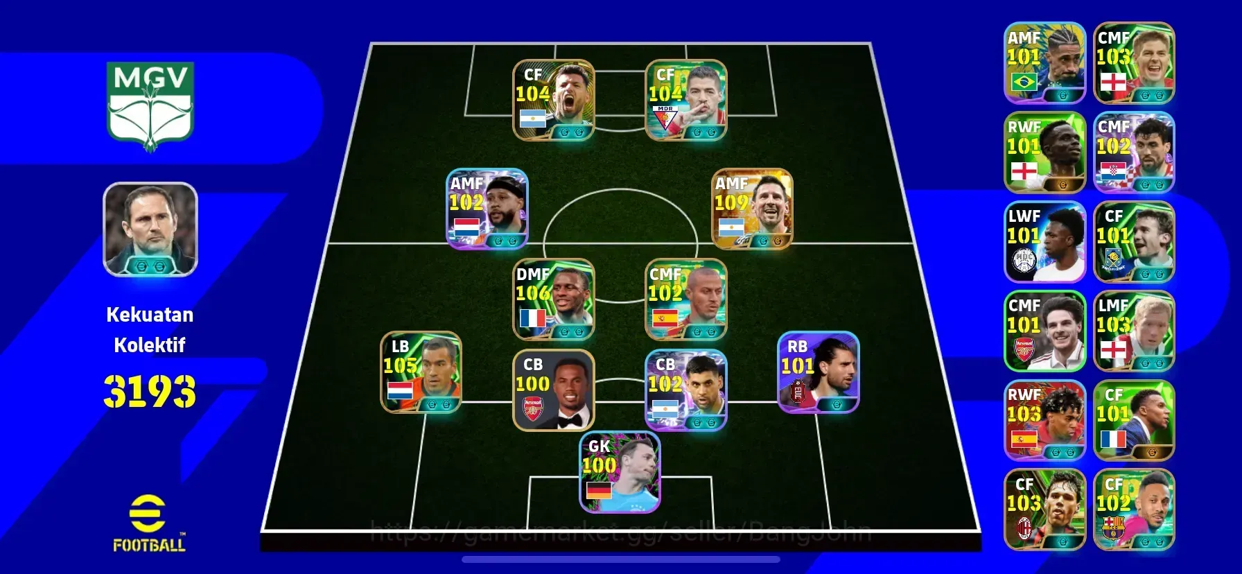 eFootball Accounts Legends & Iconic Players Android|PW 3193|New Lionel Messi Big T,Luis Suarez Epic,Sergio Aguero 1