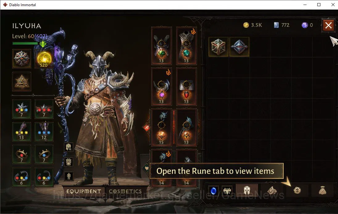 Diablo Immortal Accounts Mid-Tier SEA-Izual|Lv60 (602)|Druid|35k CR|Reso 520|Paragon Maledictor|Inferno II|Hellquary 5