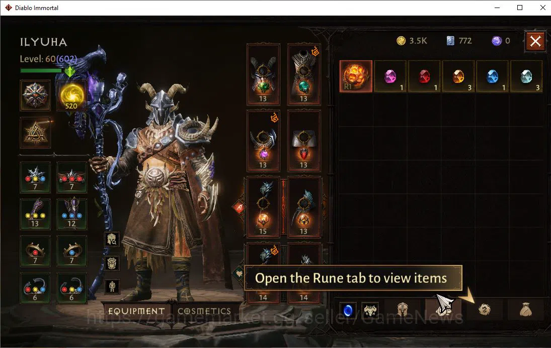Diablo Immortal Accounts Mid-Tier SEA-Izual|Lv60 (602)|Druid|35k CR|Reso 520|Paragon Maledictor|Inferno II|Hellquary 6