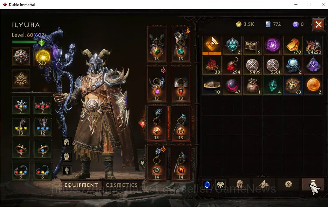 Diablo Immortal Accounts Mid-Tier SEA-Izual|Lv60 (602)|Druid|35k CR|Reso 520|Paragon Maledictor|Inferno II|Hellquary 8