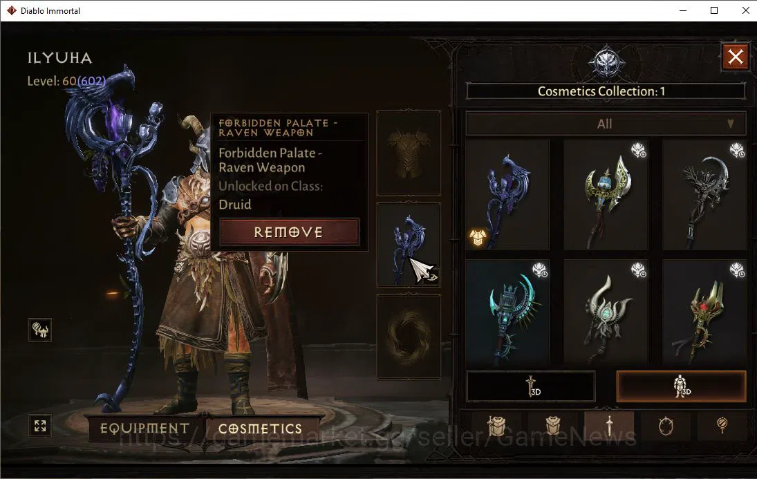 Diablo Immortal Accounts Mid-Tier SEA-Izual|Lv60 (602)|Druid|35k CR|Reso 520|Paragon Maledictor|Inferno II|Hellquary 9
