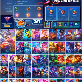 Mobile Legends: Bang Bang Accounts Collector #4306 261 Skins | Natalia Warrioress Paragon (COLLECTOR) | Clint Dragon's Maw