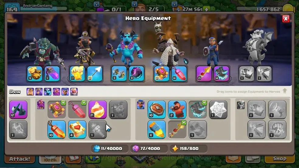 Clash of Clans Accounts LV 169|TH 14-BH 8|HH 8|Limited Skin|BK 66,AQ 73,GW image 10