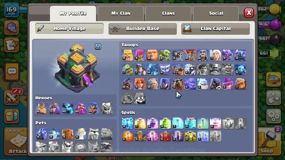 Clash of Clans Accounts LV 169|TH 14-BH 8|HH 8|Limited Skin|BK 66,AQ 73,GW image 4