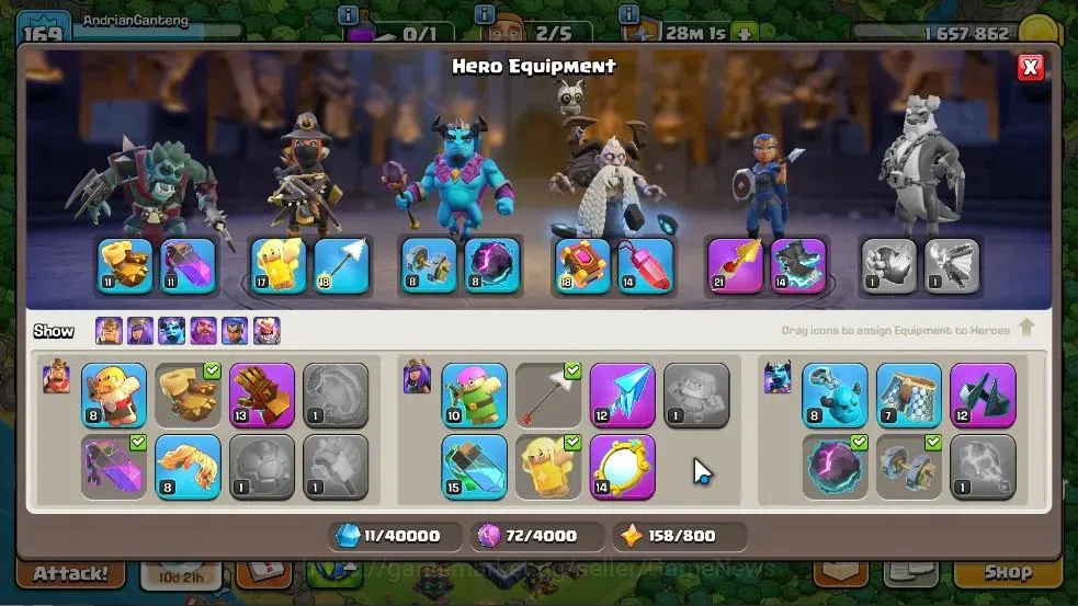 Clash of Clans Accounts LV 169|TH 14-BH 8|HH 8|Limited Skin|BK 66,AQ 73,GW image 9