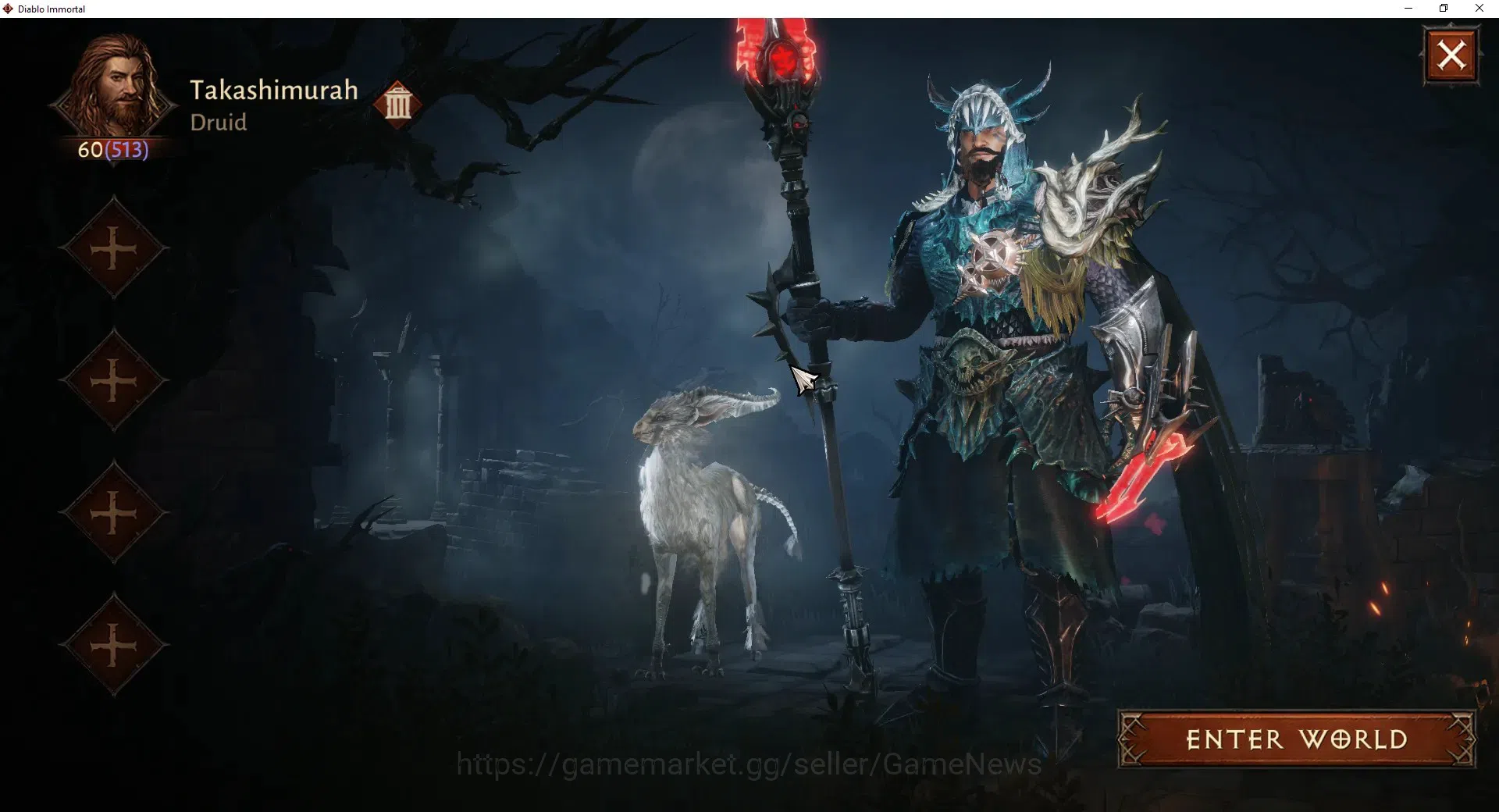 Diablo Immortal Accounts High-End SEA - Verathiel |CS ON|Lv 60 (513)|Druid|CR 33k|Reso 510|Paragon Maledictor|Inferno I|1 2