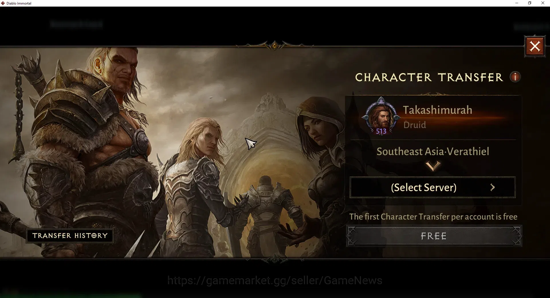 Diablo Immortal Accounts High-End SEA - Verathiel |CS ON|Lv 60 (513)|Druid|CR 33k|Reso 510|Paragon Maledictor|Inferno I|1 3