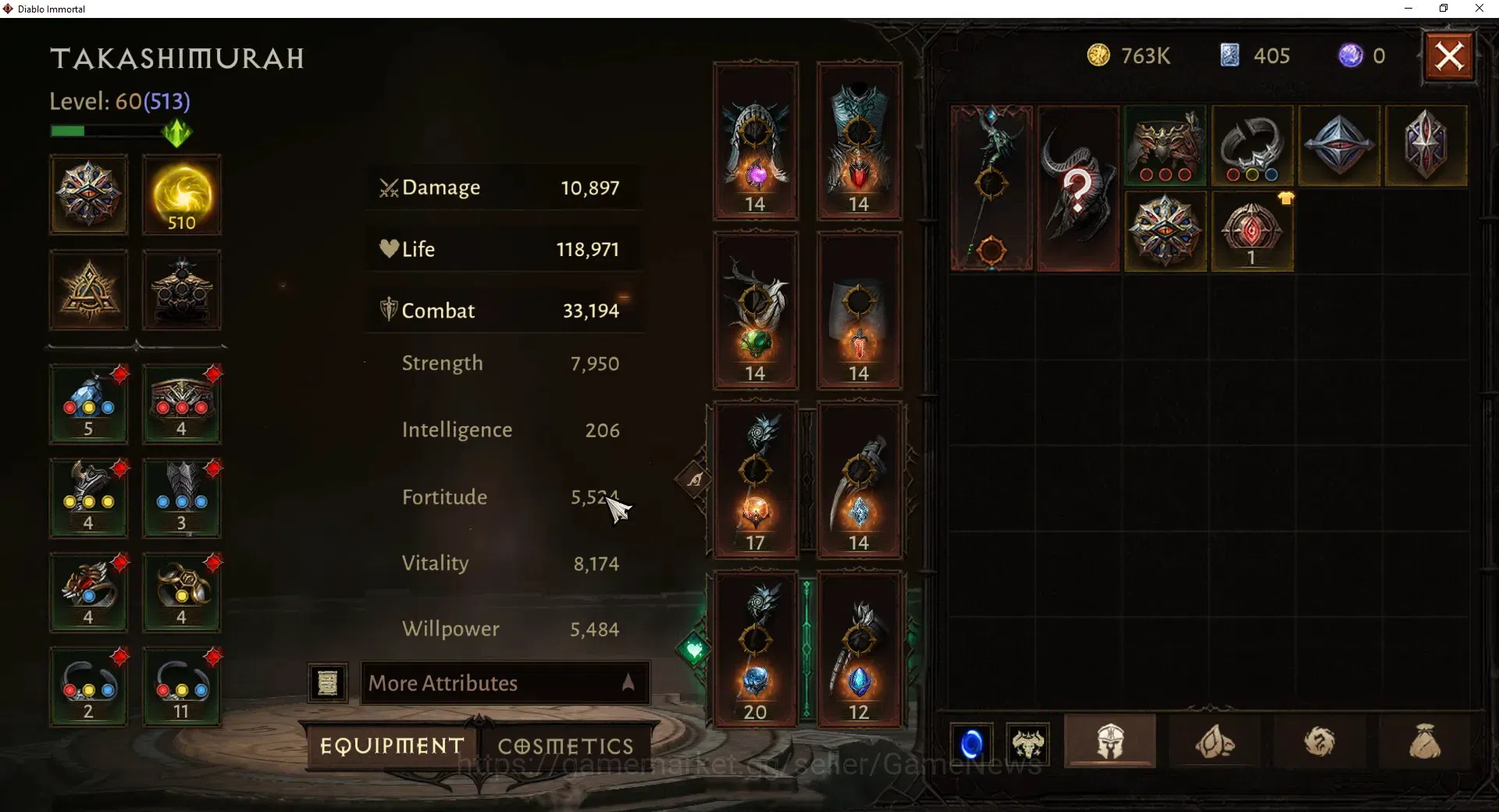 Diablo Immortal Accounts High-End SEA - Verathiel |CS ON|Lv 60 (513)|Druid|CR 33k|Reso 510|Paragon Maledictor|Inferno I|1 4
