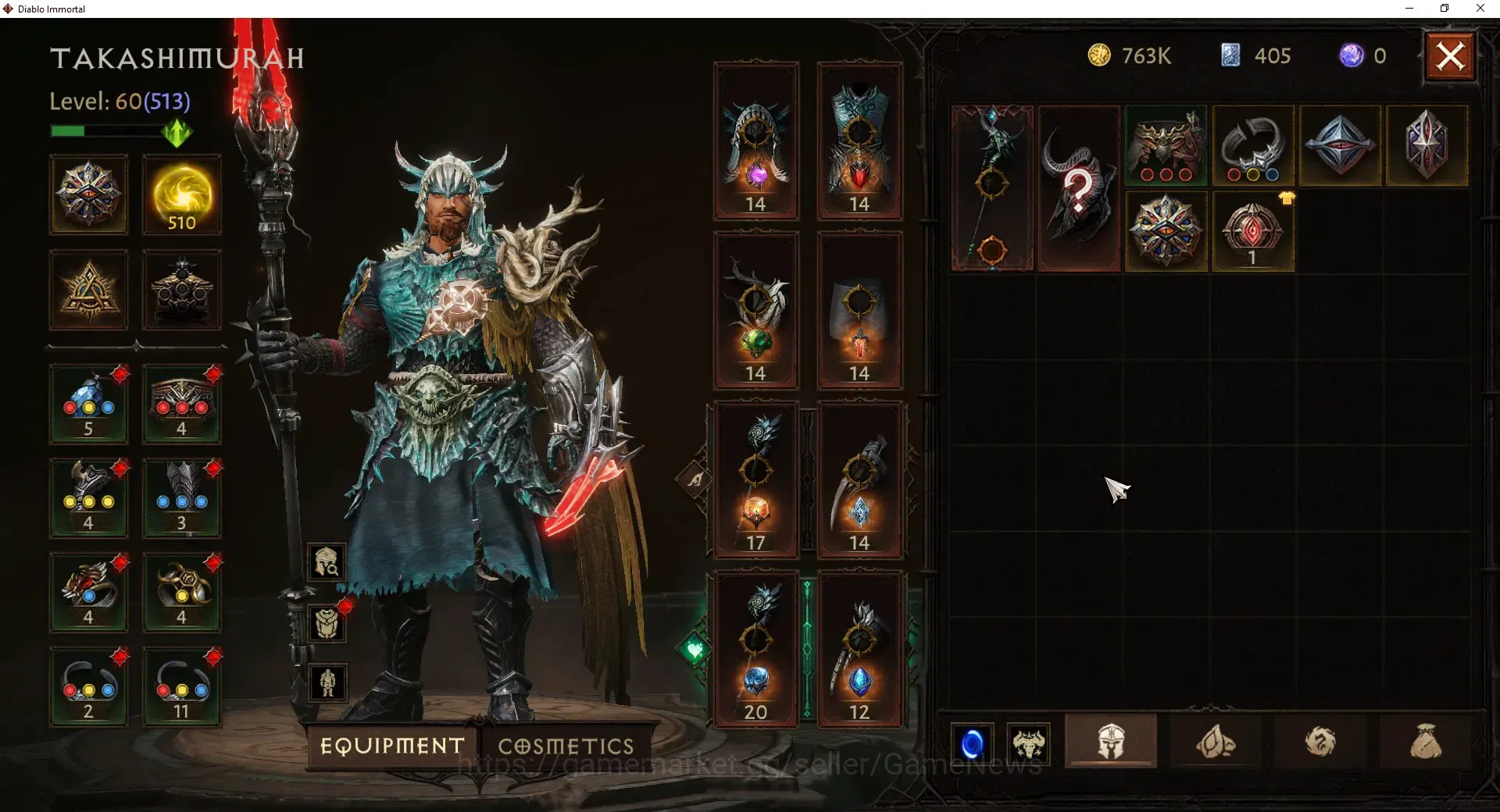 Diablo Immortal Accounts High-End SEA - Verathiel |CS ON|Lv 60 (513)|Druid|CR 33k|Reso 510|Paragon Maledictor|Inferno I|1 6