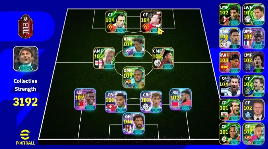 eFootball Accounts Legends & Iconic Players Mobile |PW 3192|Epic YayaToure Barbatov Aubemeyang|Shwt Vozinha Messi 1