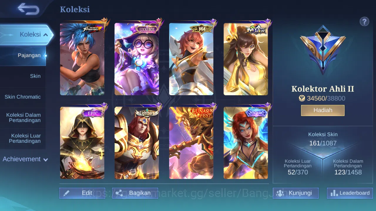Mobile Legends: Bang Bang Accounts Hero 62 Skin 161 | KOF Karina | Luckybox Change |  image 11