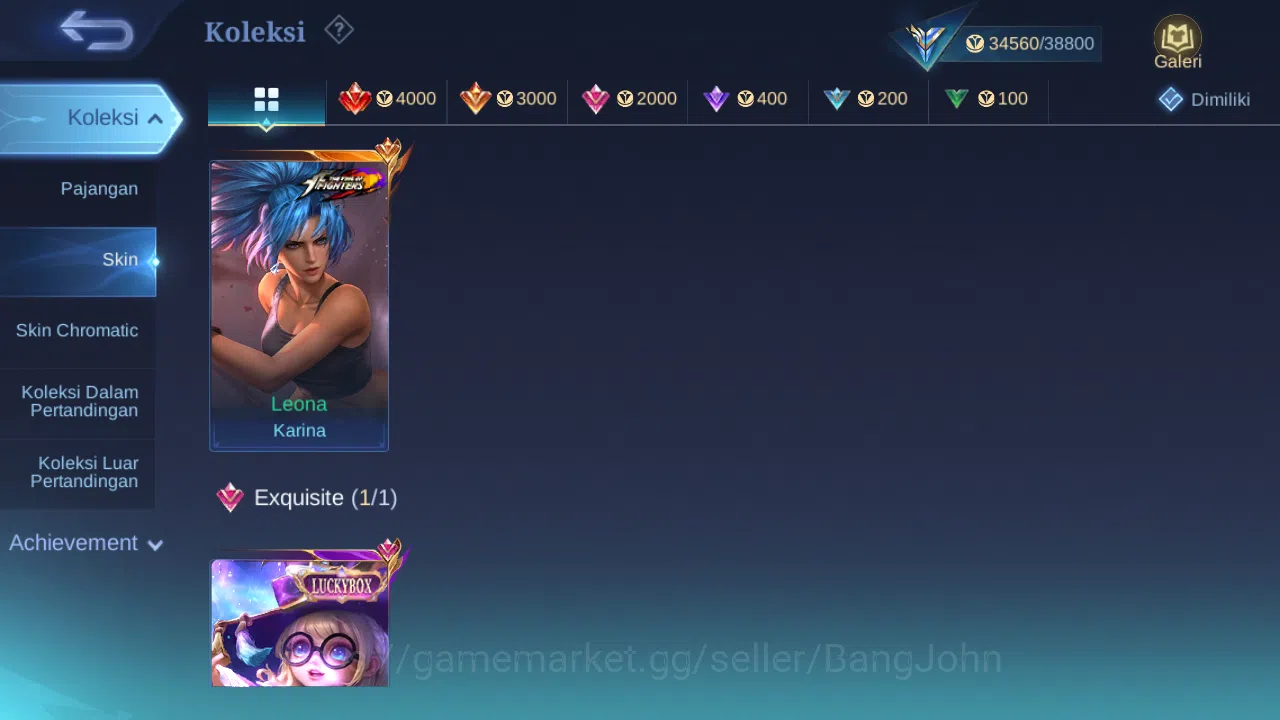 Mobile Legends: Bang Bang Accounts Hero 62 Skin 161 | KOF Karina | Luckybox Change |  image 3