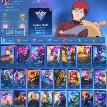 Mobile Legends: Bang Bang Accounts Others HERO 124 SKIN 158 | EMBLEM ALL MAX| VALE GARA| EPIC VALIR | EPIC NANA | INSTAN