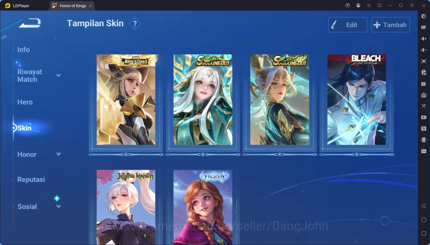 Honor of Kings Accounts Global | 112H 276S | Mythic Lady Sun | 8 LGD | Det image 12