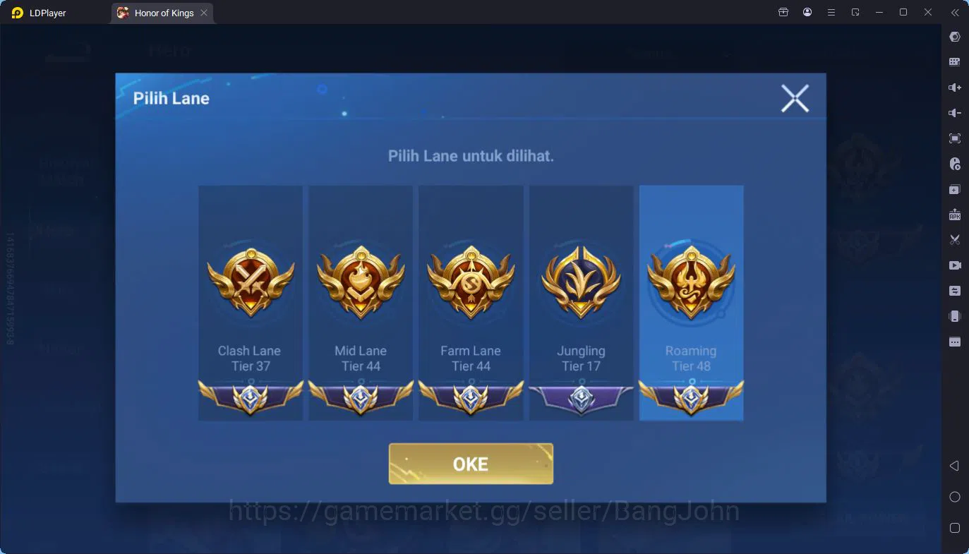 Honor of Kings Accounts Global | 112H 276S | Mythic Lady Sun | 8 LGD | Det image 16