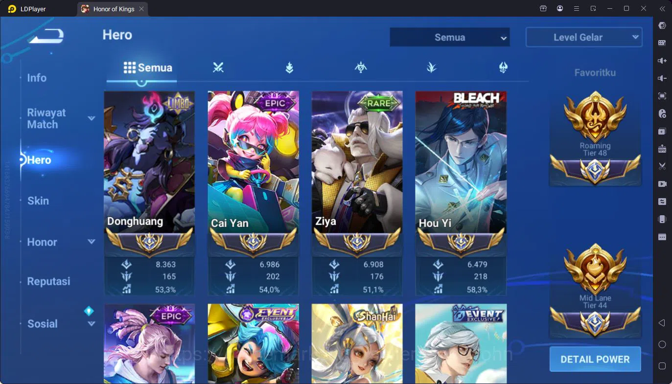 Honor of Kings Accounts Global | 112H 276S | Mythic Lady Sun | 8 LGD | Det image 17