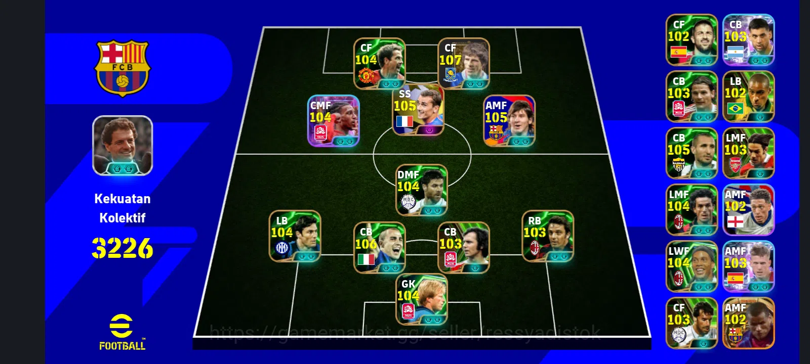 eFootball Accounts Meta Player EFOOTBALL NEW ERA X OLD ERA | GIANFRANCO ZOLA, PACK GRIEZMAN,PACK MESSI,L SANE ST, F 1