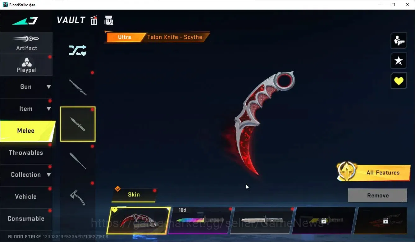 Blood Strike Accounts ASIA|MELEE Sword,TalonKnife+Collab TR MCX,Takemich image 13