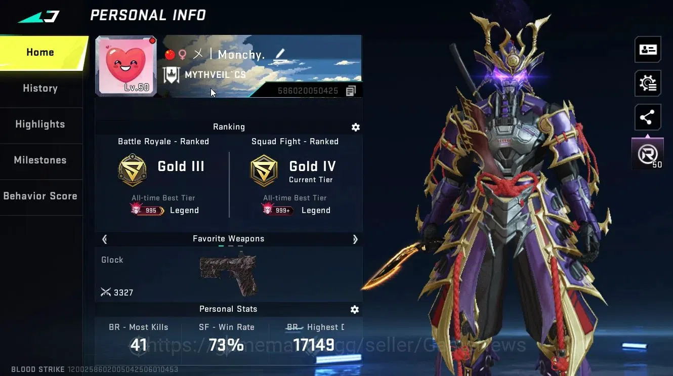 Blood Strike Accounts ASIA|ETERNAL ZERO-Odashadow|ULTRA MELEE Kukri+[VOL image 2