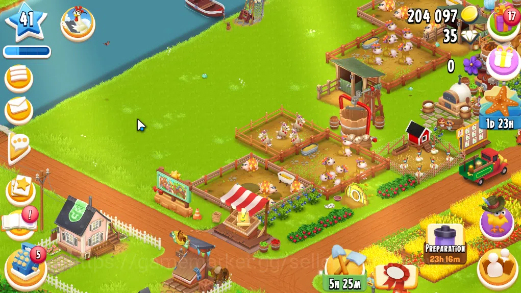 Hay Day Accounts Level 41 | Barn Storage 1100 + Silo Storage 625 | 204k Coins, 35 Diamonds |CN ON|Log Supercell ID|Take 4