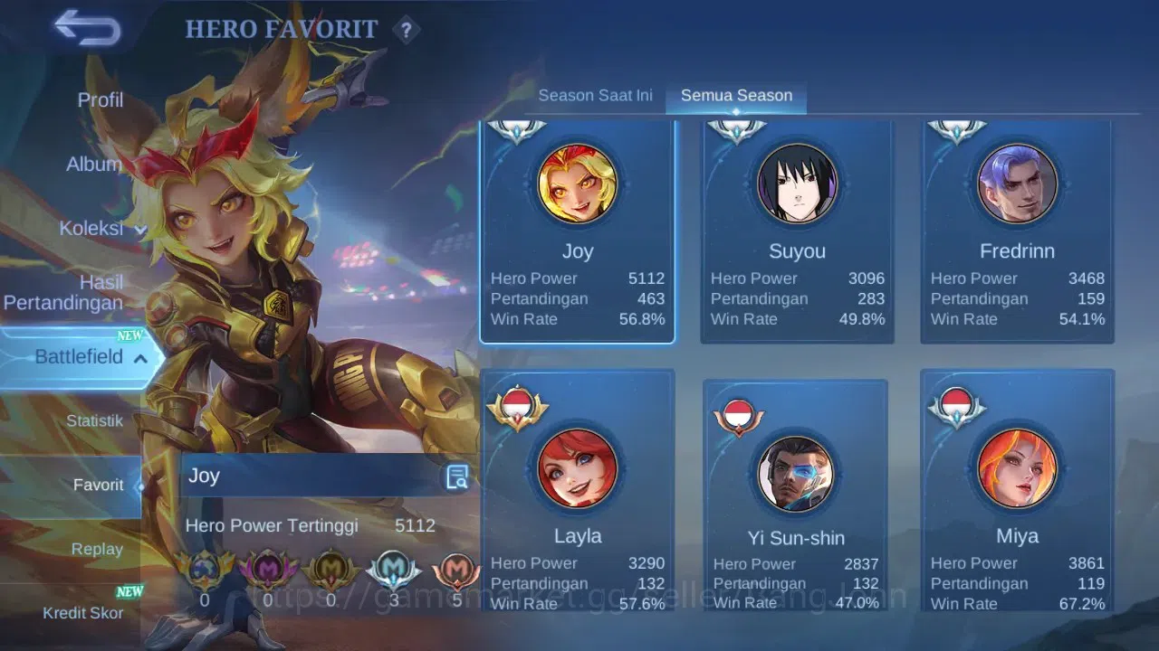 Mobile Legends: Bang Bang Accounts GLOBAL Hero 90 Skin 180 | Sasuke | KOF Guin | AOT  image 13