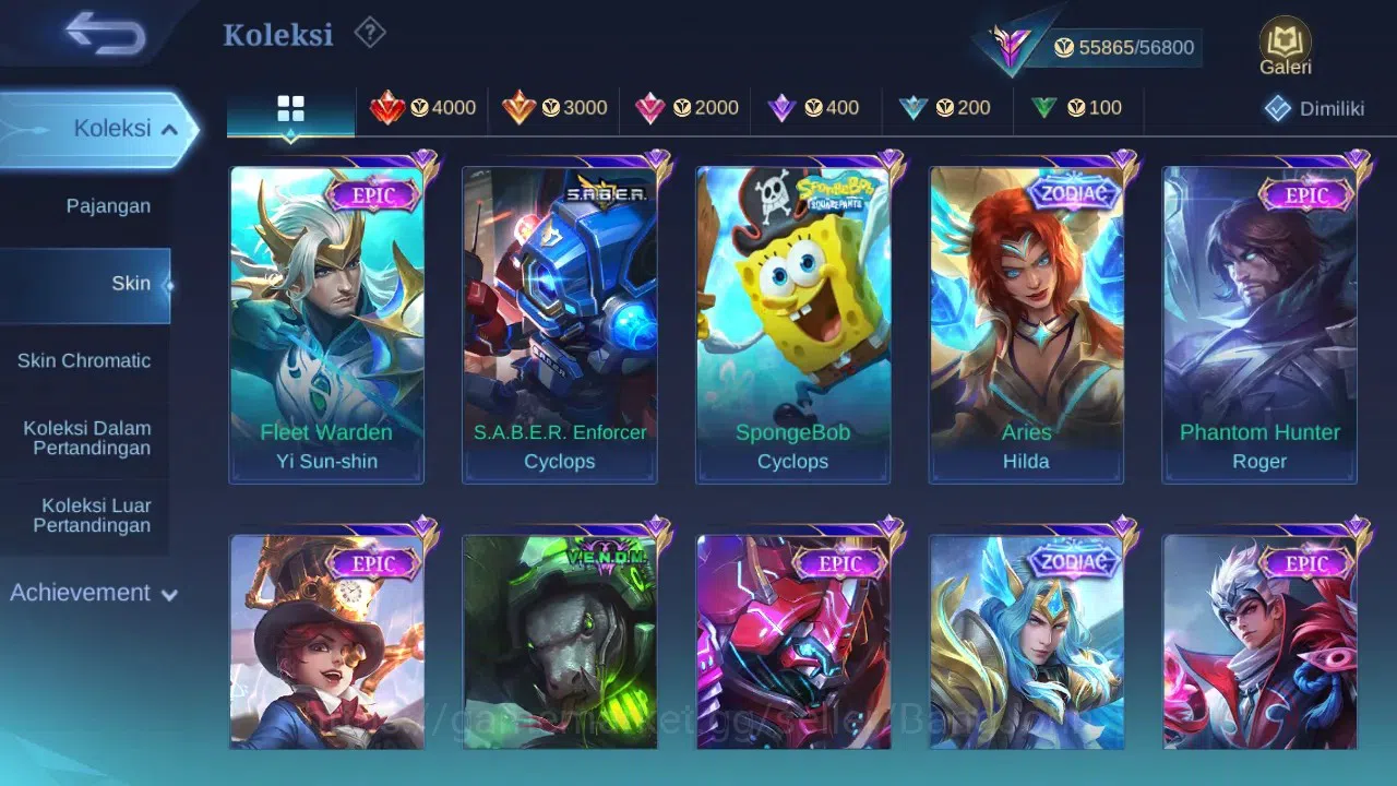 Mobile Legends: Bang Bang Accounts GLOBAL Hero 90 Skin 180 | Sasuke | KOF Guin | AOT  image 4