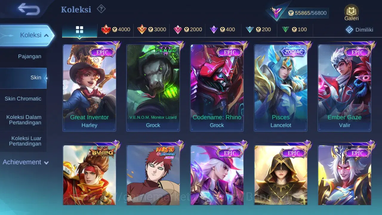 Mobile Legends: Bang Bang Accounts GLOBAL Hero 90 Skin 180 | Sasuke | KOF Guin | AOT  image 5