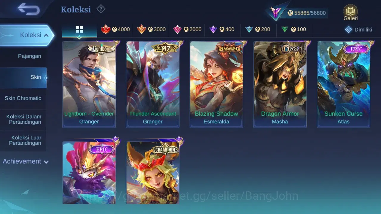 Mobile Legends: Bang Bang Accounts GLOBAL Hero 90 Skin 180 | Sasuke | KOF Guin | AOT  image 7